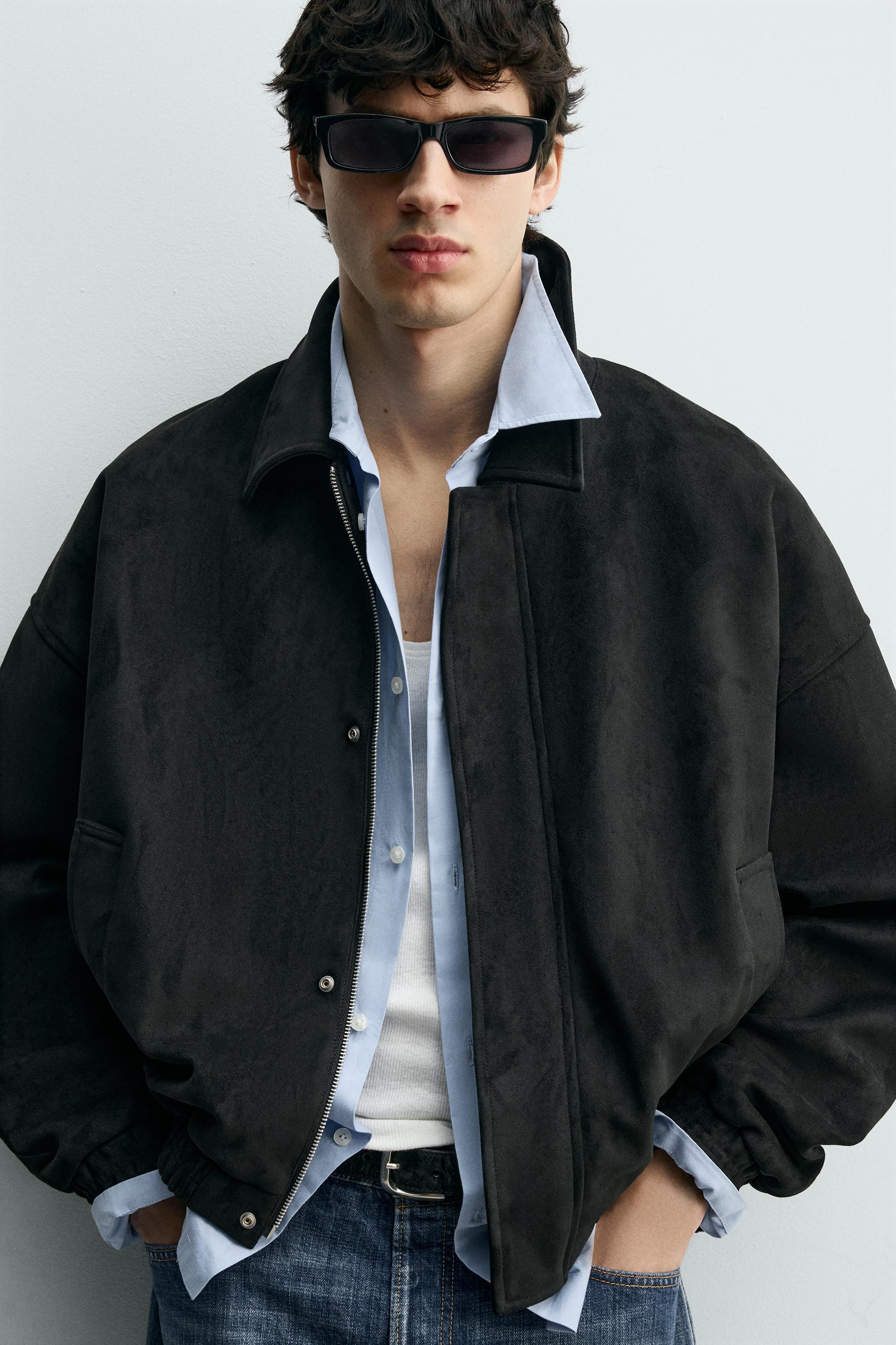 FAUX SUEDE RELAXED FIT JACKET